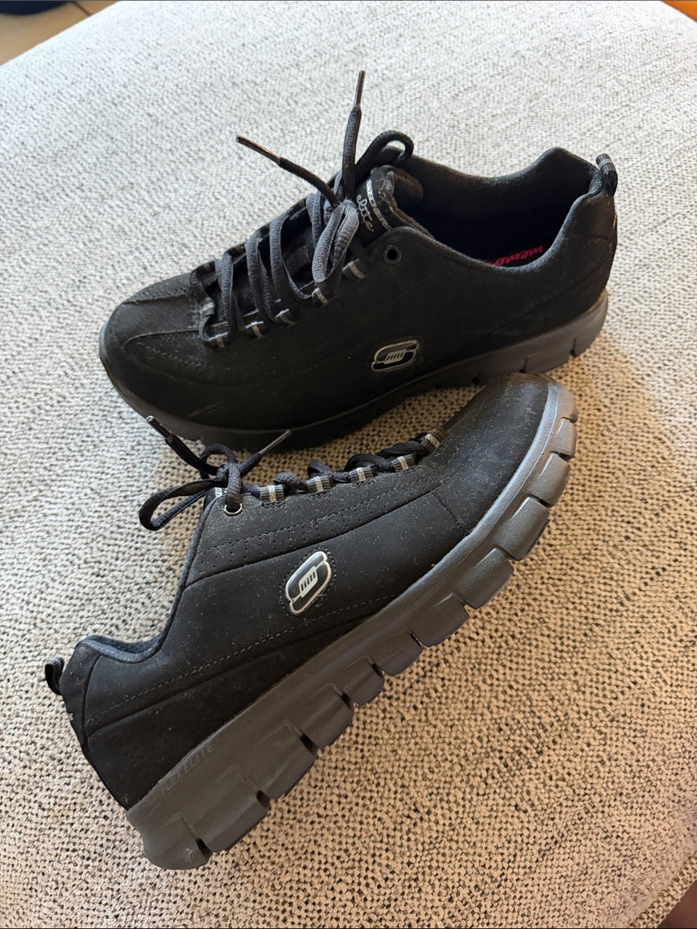 Skechers Elite Women’s Black Slip-Resistant Casual Sneakers